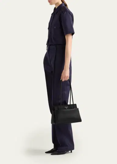 Prada Leather & Re-Nylon Flap Shoulder Bag | Thumbnail 5