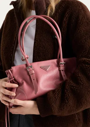 Prada Bonnie Medium Antiqued Leather Tote Bag | Thumbnail 2
