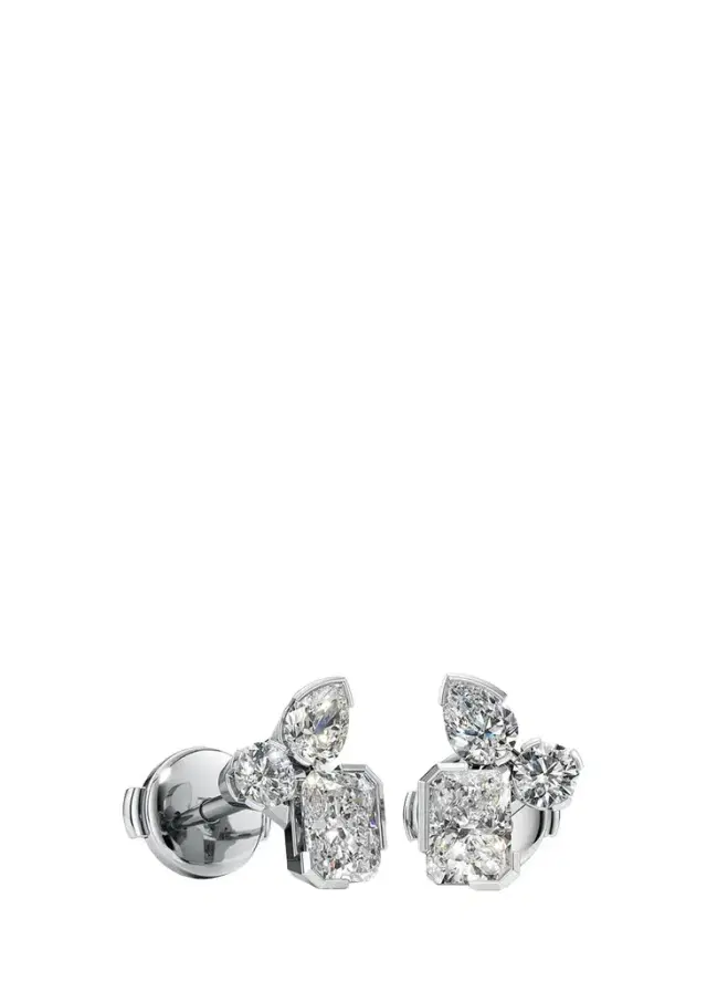Unsaid Meta Lab-Grown Diamond Cluster Stud Earrings