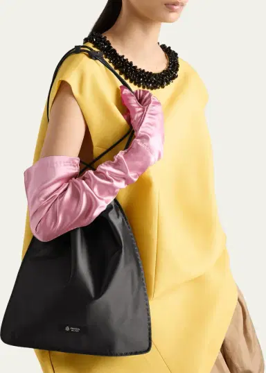Prada Wish Silk Duchesse Drawstring Pouch Bag | Thumbnail 2