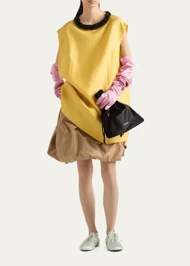 Prada Wish Silk Duchesse Drawstring Pouch Bag | Thumbnail 5