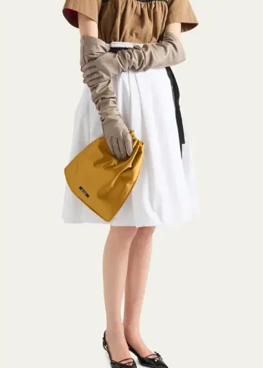 Prada Wish Silk Duchesse Drawstring Pouch Bag | Thumbnail 9