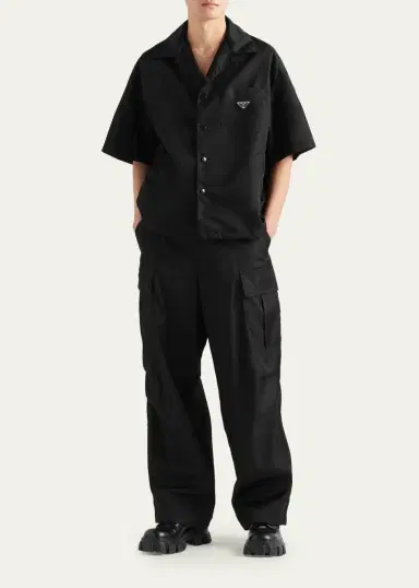Prada Men's Re-Nylon Bowling Shirt | Thumbnail 2