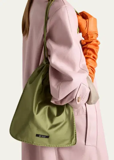 Prada Wish Silk Duchesse Drawstring Pouch Bag | Thumbnail 2