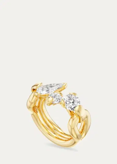 Uniform Object 18K Gold & 2.65 TCW Diamond Triptych Mantle Ring | Thumbnail 2 Uniform Object 18K Gold & 2.65 TCW Diamond Triptych Mantle Ring | Thumbnail 2