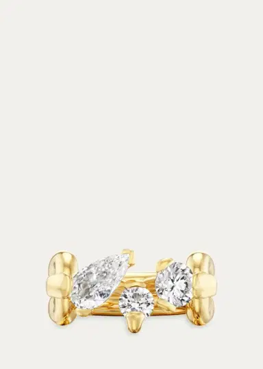 Uniform Object 18K Gold & 2.65 TCW Diamond Triptych Mantle Ring | Thumbnail 3 Uniform Object 18K Gold & 2.65 TCW Diamond Triptych Mantle Ring | Thumbnail 3