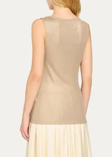 MAJESTIC FILATURES Soft Touch Metallic Knit Tank Top | Thumbnail 3