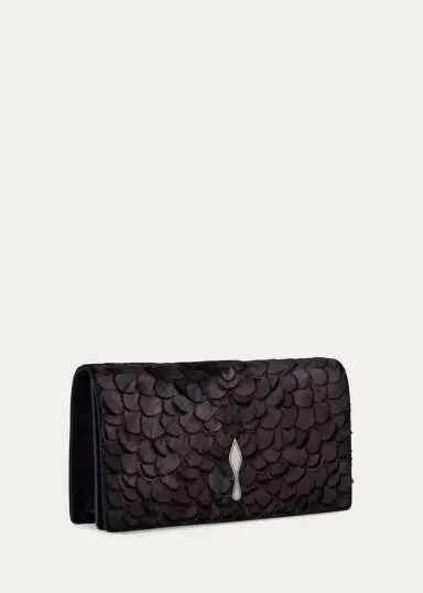 Christian Louboutin Bettina Feather Clutch Bag in Silk Satin | Thumbnail 2