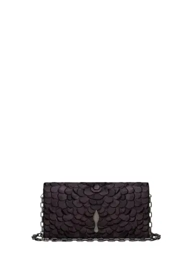 Christian Louboutin Bettina Feather Clutch Bag in Silk Satin | Thumbnail 1