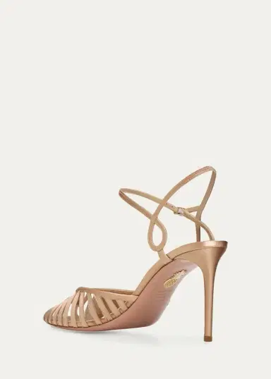 Aquazzura 85mm Sweet Surrender Satin Caged Pumps | Thumbnail 4