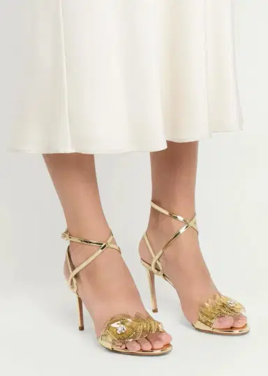 Aquazzura 85mm Flora Mystica Metallic Sandals | Thumbnail 2