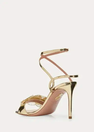 Aquazzura 85mm Flora Mystica Metallic Sandals | Thumbnail 4