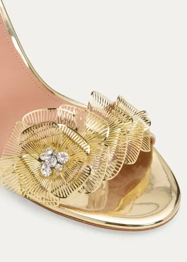 Aquazzura 85mm Flora Mystica Metallic Sandals | Thumbnail 5