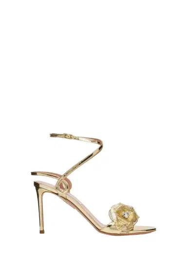 Aquazzura 85mm Flora Mystica Metallic Sandals | Thumbnail 1