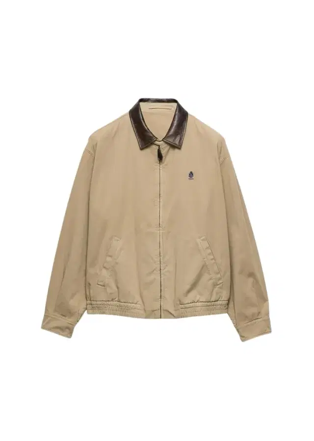 Prada Men's Old Gabardine Leather-Collar Full-Zip Jacket