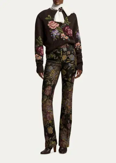 Ralph Lauren Collection Floral Cashmere Crewneck Sweater | Thumbnail 2