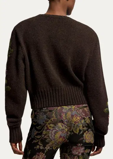 Ralph Lauren Collection Floral Cashmere Crewneck Sweater | Thumbnail 3