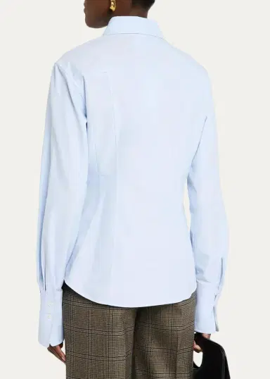 Lafayette 148 New York Pleated-Sleeve Cotton Shirt | Thumbnail 3 Lafayette 148 New York Pleated-Sleeve Cotton Shirt | Thumbnail 3