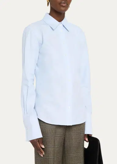 Lafayette 148 New York Pleated-Sleeve Cotton Shirt | Thumbnail 4 Lafayette 148 New York Pleated-Sleeve Cotton Shirt | Thumbnail 4