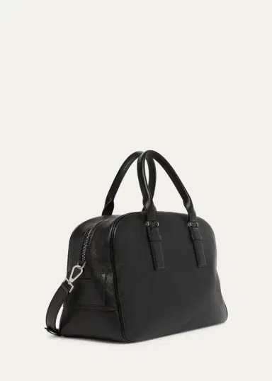 Tom Ford Men's Grained Leather Weekender Bag | Thumbnail 3 Tom Ford Men's Grained Leather Weekender Bag | Thumbnail 3