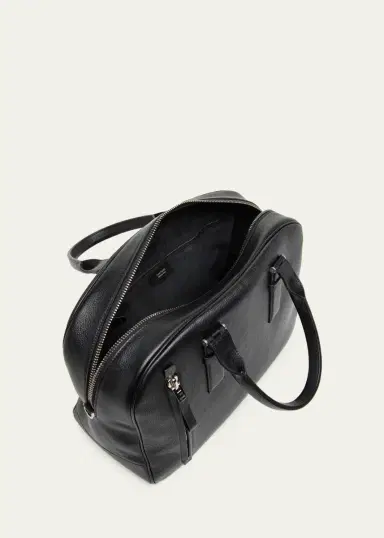 Tom Ford Men's Grained Leather Weekender Bag | Thumbnail 4 Tom Ford Men's Grained Leather Weekender Bag | Thumbnail 4