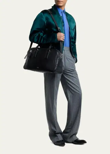Tom Ford Men's Grained Leather Weekender Bag | Thumbnail 5 Tom Ford Men's Grained Leather Weekender Bag | Thumbnail 5