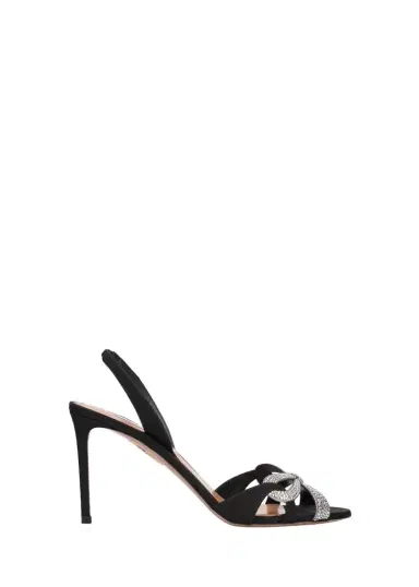 Aquazzura 85mm Crystal Ribbon Kiss Slingback Sandals | Thumbnail 1