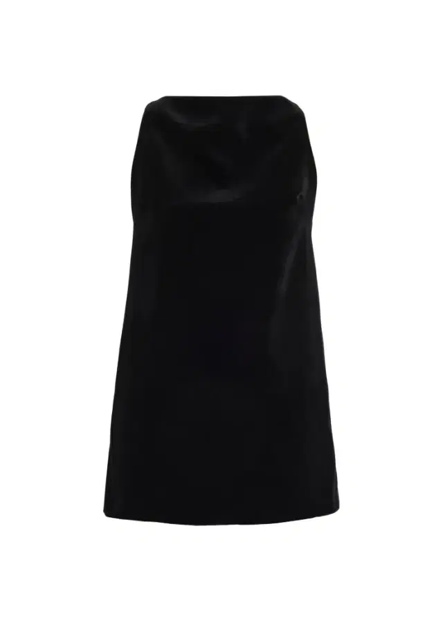 Brandon Maxwell Sable High-Neck Velvety Mini Dress