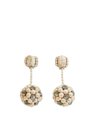 RANJANA KHAN Chakra Pearl Pendulum Clip-On Earrings | Thumbnail 2