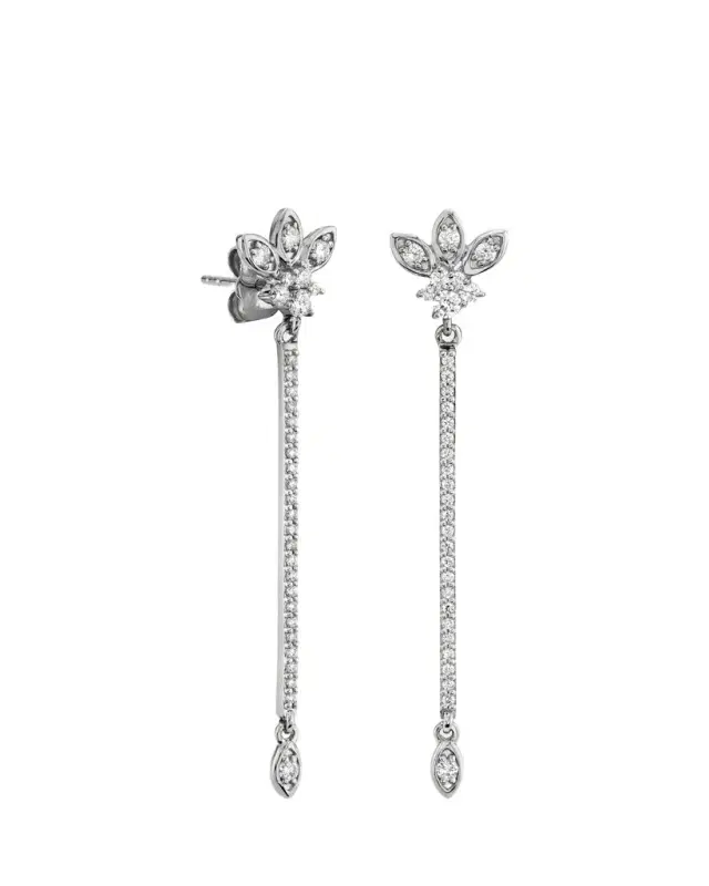Sydney Evan 14K White Gold & 0.39 TCW Diamond Marquise Drop Earrings