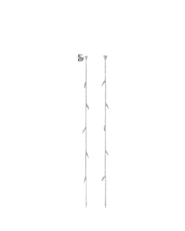Sydney Evan 14K White Gold & 0.15 TCW Diamond Threader Drop Earrings