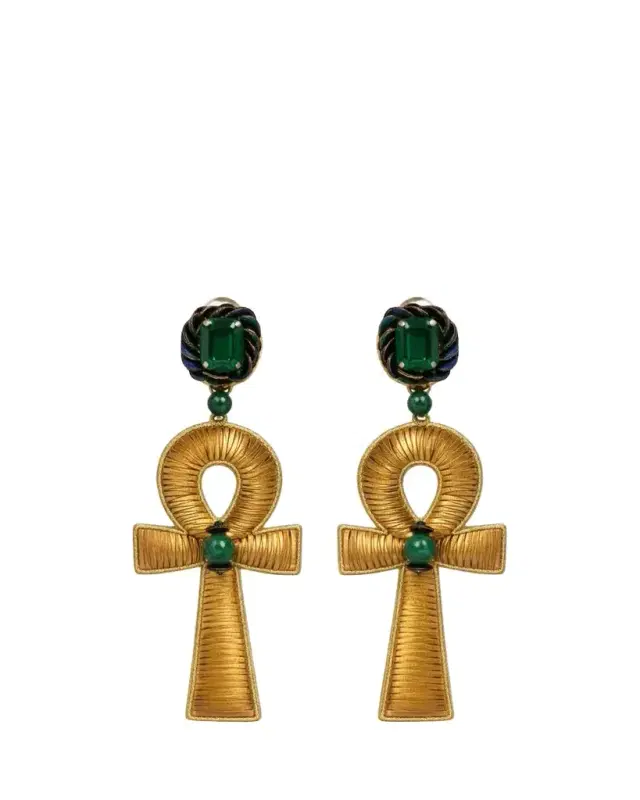 RANJANA KHAN Ankh Clip-On Statement Earrings
