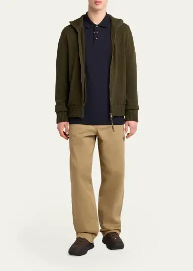 Moncler Grenoble Men's Wool and Cashmere Full-Zip Knit Cardigan | Thumbnail 2