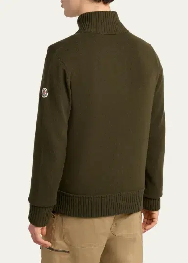 Moncler Grenoble Men's Wool and Cashmere Full-Zip Knit Cardigan | Thumbnail 3