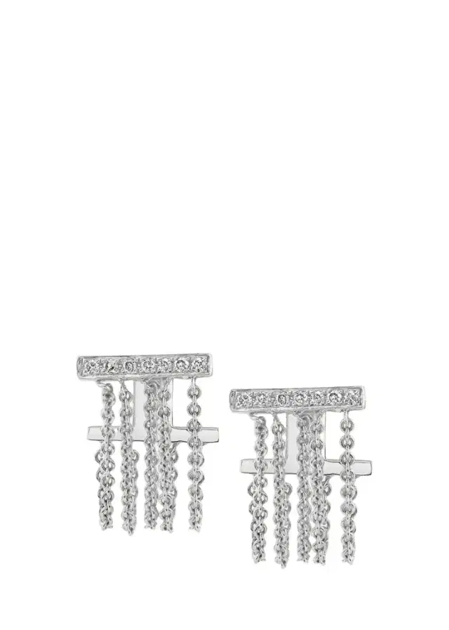 Sydney Evan 14K White Gold & 0.06 TCW Diamond Drop Earrings