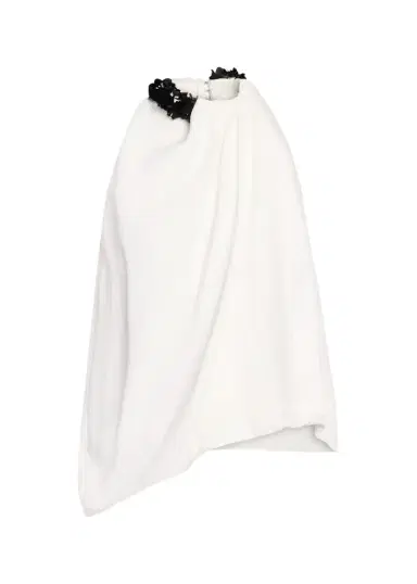 Brandon Maxwell Haze Draped Sequin-Trim Asymmetric Top | Thumbnail 1