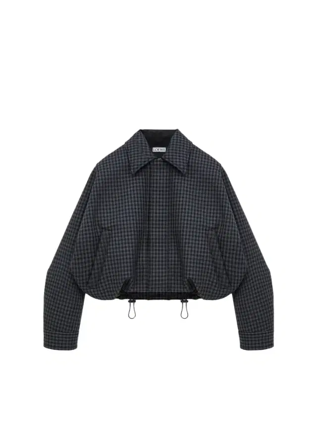 Loewe Check Wool-Blend Drawstring Balloon Jacket
