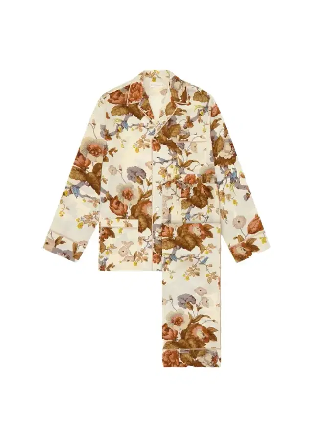 Olivia von Halle Yves Floral-Print Silk Satin Pajama Set