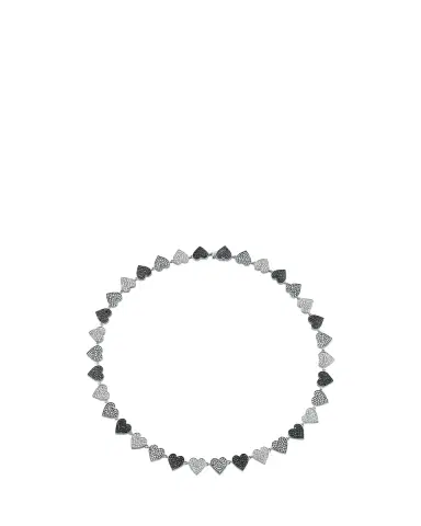 Sydney Evan 14K White Gold & 13.60 TCW Black & White Diamond Heart Necklace | Thumbnail 2
