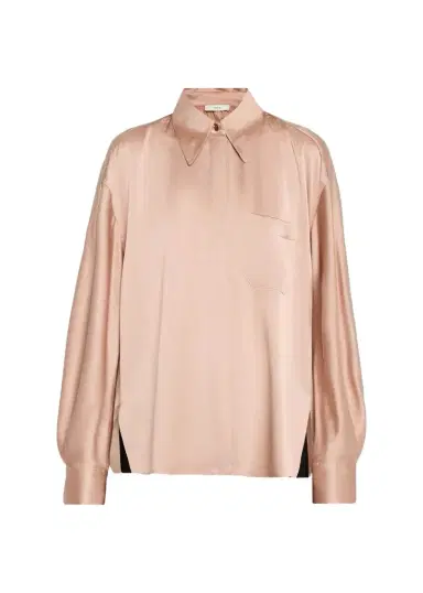 Vince Silk Satin Dolman-Sleeve Button-Front Shirt | Thumbnail 1 Vince Silk Satin Dolman-Sleeve Button-Front Shirt | Thumbnail 1