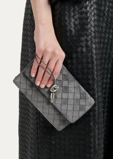 Bottega Veneta Andiamo Suede Wallet-On-Chain | Thumbnail 2