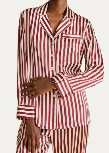 Olivia von Halle Lila Striped Silk Pajama Set | Thumbnail 5