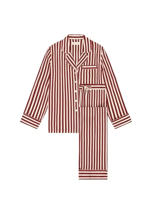 Olivia von Halle Lila Striped Silk Pajama Set