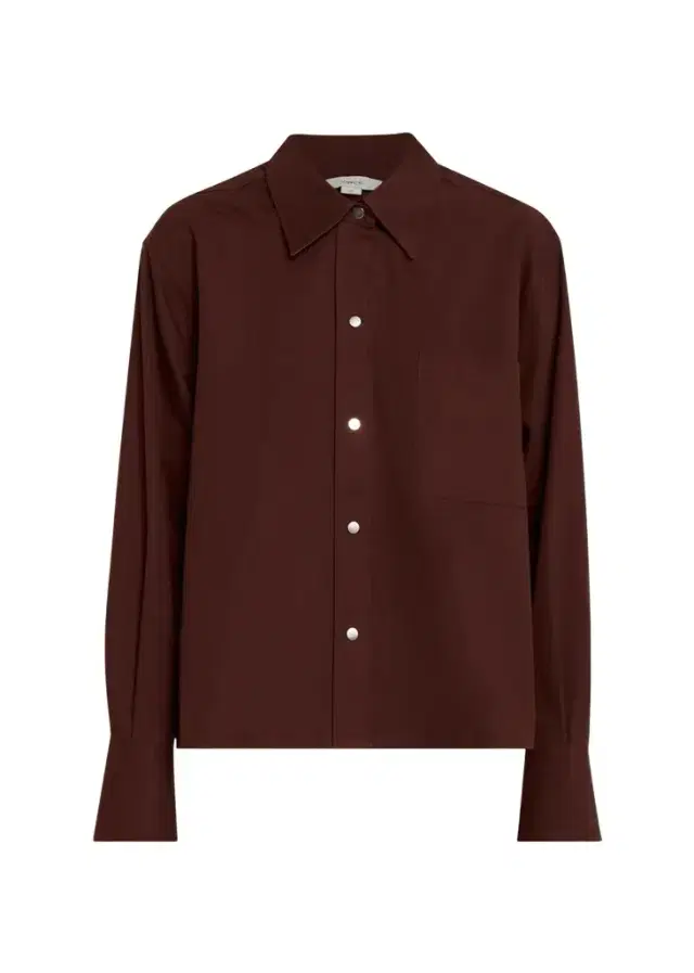 Vince Cotton Metal-Snap Long-Sleeve Shirt