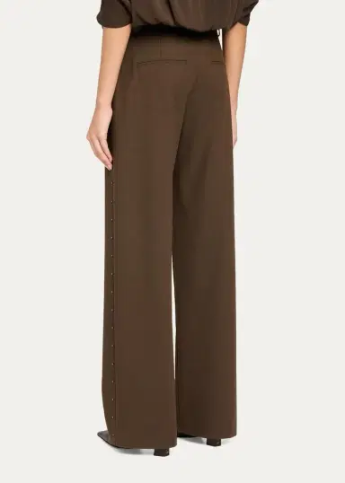 Vince Studded Mid-Rise Wide-Leg Trousers | Thumbnail 3 Vince Studded Mid-Rise Wide-Leg Trousers | Thumbnail 3