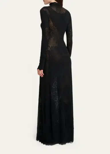 Gabriela Hearst Solace Wool Lace Knit Long-Sleeve Maxi Dress | Thumbnail 3
