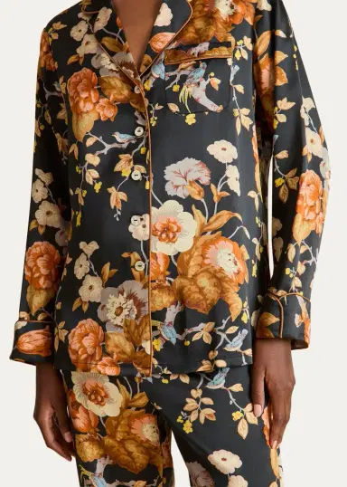 Olivia von Halle Lila Floral-Print Silk Pajama Set | Thumbnail 5