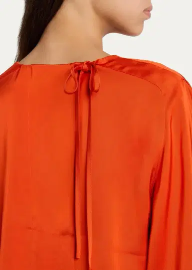 Vince Satin Tie-Neck Raglan Top | Thumbnail 5
