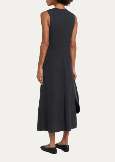 Vince Sleeveless Bias-Cut Linen-Blend Dress | Thumbnail 3