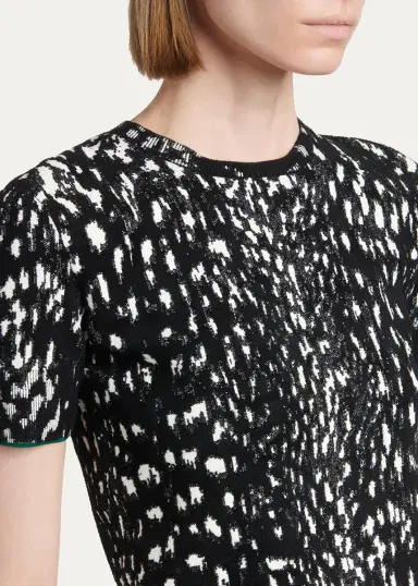 Tom Ford Lynx Jacquard Compact Velvet Viscose Short-Sleeve T-Shirt | Thumbnail 5